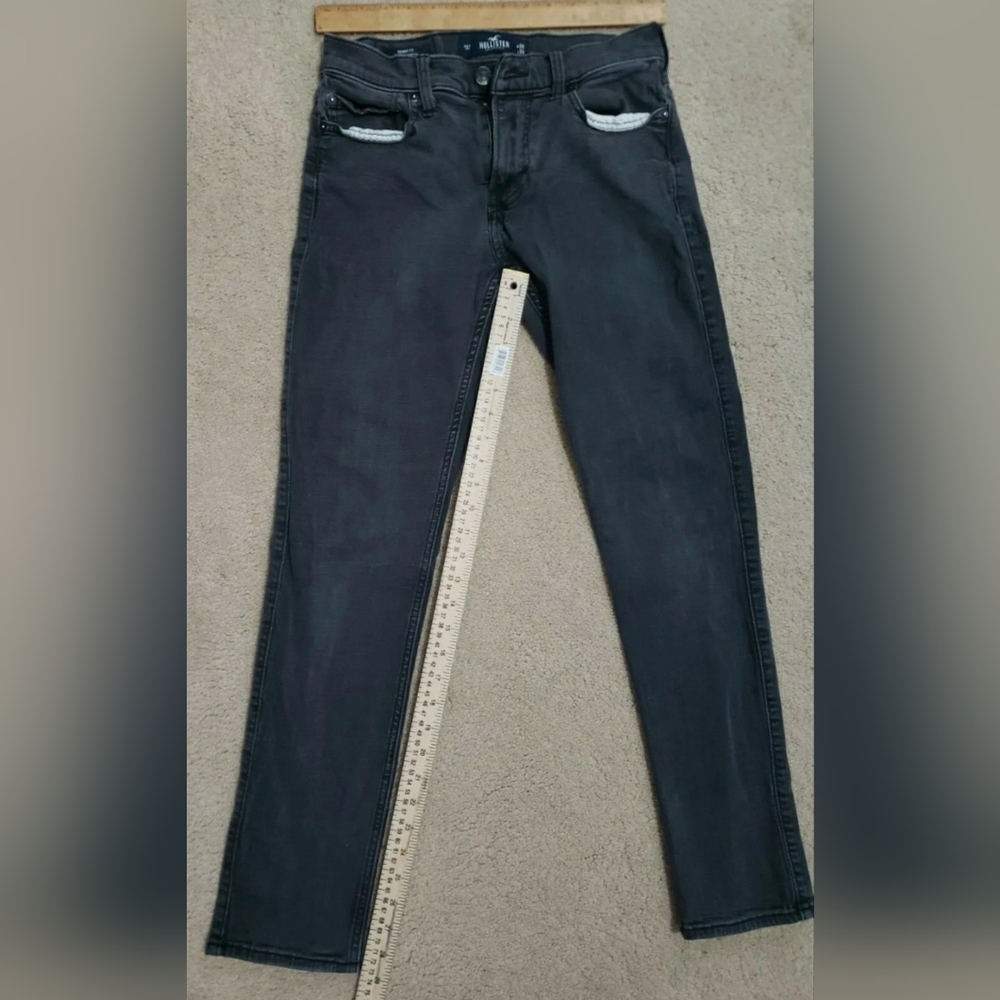 HOLLISTER Black Skinny Fit Jeans 30x32 (label); actual size 30x29.
